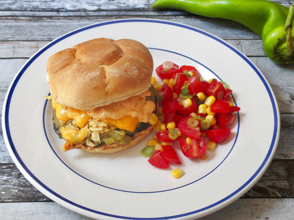 Green Chile Cheese Portobello Burger